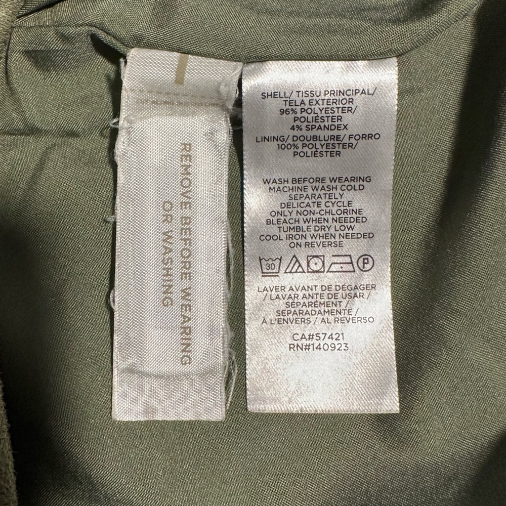 ANN TAYLOR LOFT PETITE Army Fatigue Faux Suede Pocket Shirt Skirt in 4P - Picture 7 of 7